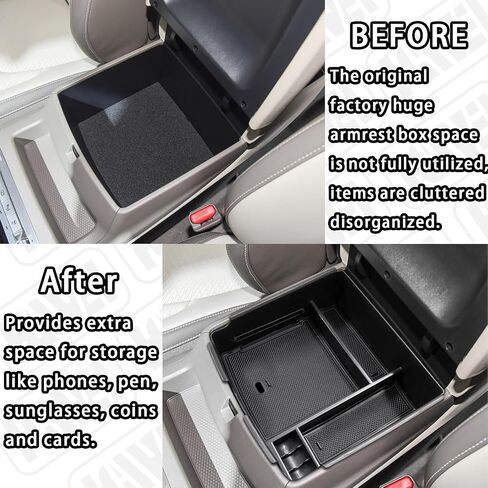 Center Console Organizer Compatible with Kia Carnival KA4 MPV 2022 2023 2024 2025 2026 Accessories Armrest Storage Box, Secondary Insert Tray Coin Holder, Black in Saudi Arabia