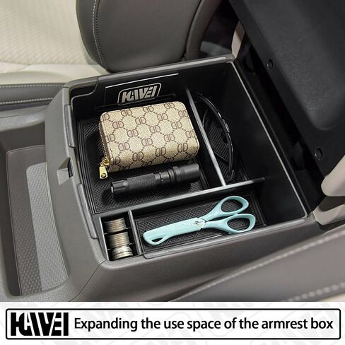 Center Console Organizer Compatible with Kia Carnival KA4 MPV 2022 2023 2024 2025 2026 Accessories Armrest Storage Box, Secondary Insert Tray Coin Holder, Black in Saudi Arabia