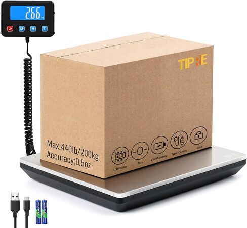 Digital Shipping Postal Scale 660lb/1oz Accuracy! Heavy Duty Postage Scale Extra-Large Capacity Stainless Industrial Scale for Small Business, Warehouse, Home, Battery&Charging Cable Included in Kuwait