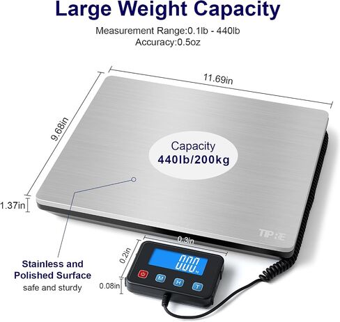 Digital Shipping Postal Scale 660lb/1oz Accuracy! Heavy Duty Postage Scale Extra-Large Capacity Stainless Industrial Scale for Small Business, Warehouse, Home, Battery&Charging Cable Included in Kuwait