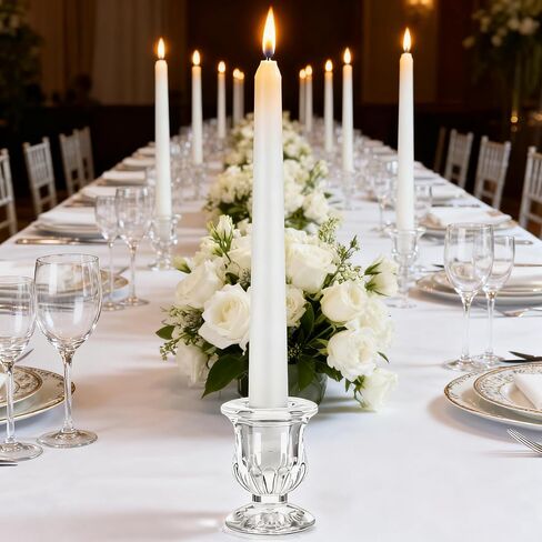 48 Pcs Clear Glass Taper Candle Holders Bulk, 2.5 Inch Small Candlestick Stands, Elegant Table Centerpieces for Wedding, Christmas, Valentine’s Day, Party, Home and Dining Room Decorations (Clear) in Saudi Arabia