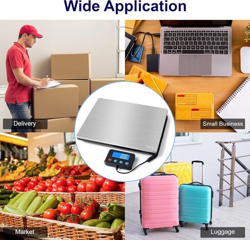 Digital Shipping Postal Scale 660lb/1oz Accuracy! Heavy Duty Postage Scale Extra-Large Capacity Stainless Industrial Scale for Small Business, Warehouse, Home, Battery&Charging Cable Included in Kuwait
