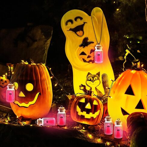 Kigeli 6 Pcs Halloween Ghost Necklace Ghost in a Bottle Pendant the Adopt a Ghost Glow in Dark Necklace Gift for Women Men in Kuwait