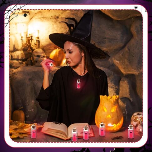 Kigeli 6 Pcs Halloween Ghost Necklace Ghost in a Bottle Pendant the Adopt a Ghost Glow in Dark Necklace Gift for Women Men in Kuwait