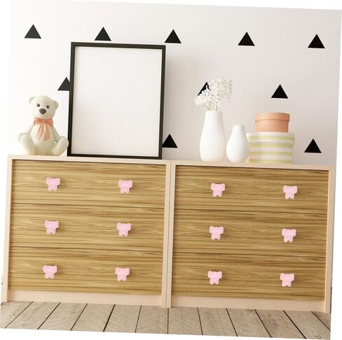 Cabilock 2pcs Bow Shape Ceramic Cabinet Knobs Cute Drawer Pulls for Boy Girl Rooms Easy Installation for Wardrobes and Dressers Playful Decorative Handles Soft Pink in Saudi Arabia