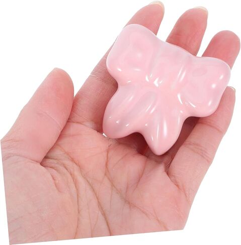 Cabilock 2pcs Bow Shape Ceramic Cabinet Knobs Cute Drawer Pulls for Boy Girl Rooms Easy Installation for Wardrobes and Dressers Playful Decorative Handles Soft Pink in Saudi Arabia
