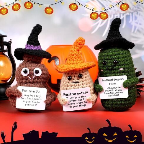 6pcs Halloween Decor Positive Potatoes Box, Home Decor, Emotional Support Crochet Room Decor, Inspirational Gifts for Men&Women, Halloween Decorations Gifts, Creative Desk Companion in Saudi Arabia