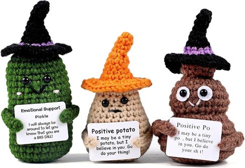 6pcs Halloween Decor Positive Potatoes Box, Home Decor, Emotional Support Crochet Room Decor, Inspirational Gifts for Men&Women, Halloween Decorations Gifts, Creative Desk Companion in Saudi Arabia