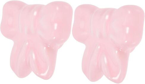 Cabilock 2pcs Vintage Ceramic Bowknot Cabinet Knobs for Boy Girl's Rooms Cute Furniture Hardware for Dressers and Nursery Easy Installation Light Pink in Saudi Arabia