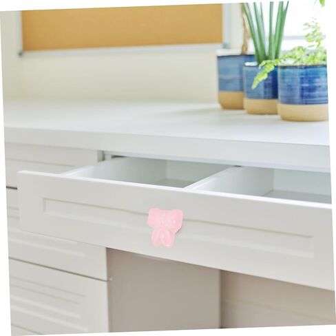 Cabilock 2pcs Vintage Ceramic Bowknot Cabinet Knobs for Boy Girl's Rooms Cute Furniture Hardware for Dressers and Nursery Easy Installation Light Pink in Saudi Arabia