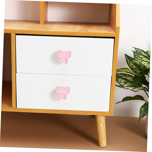Cabilock 2pcs Vintage Ceramic Bowknot Cabinet Knobs for Boy Girl's Rooms Cute Furniture Hardware for Dressers and Nursery Easy Installation Light Pink in Saudi Arabia