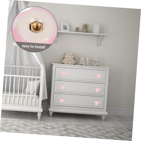 Cabilock 2pcs Vintage Ceramic Bowknot Cabinet Knobs for Boy Girl's Rooms Cute Furniture Hardware for Dressers and Nursery Easy Installation Light Pink in Saudi Arabia