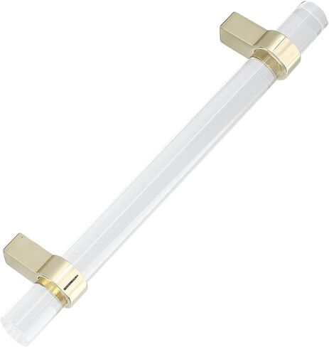 Crystal Acrylic Handle Transparent Drawer Pull Handle for Closets BOOKCASES Shoe Cabinet (Pole Distance 96 Gold) in Saudi Arabia