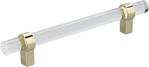 Crystal Acrylic Handle Transparent Drawer Pull Handle for Closets BOOKCASES Shoe Cabinet (Pole Distance 96 Gold) in Saudi Arabia