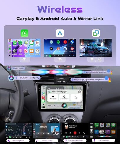 4G+64G Radio for Toyota Yaris VIOS 2007-2013 Rimoody Android 13 Car Stereo Wireless Carplay Andorid auto Mirror Link 9'' Touch Screen GPS Navigation WiFi Bluetooth FM EQ + AHD Backup Camera in Kuwait