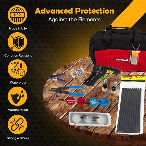 Road Warrior Kit - Sealing Solution - 6 Precision Moulds, 120W Cordless Glue Gun, 50 Sealant Sticks, Mould Release, Wire Cleaner, Connector Crimpers in Kuwait