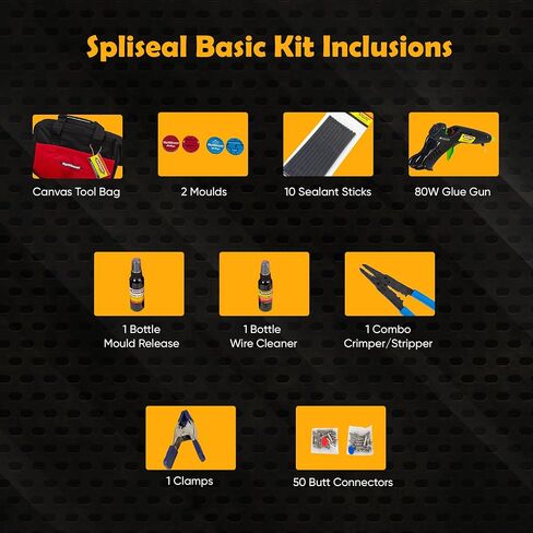 Road Warrior Kit - Sealing Solution - 6 Precision Moulds, 120W Cordless Glue Gun, 50 Sealant Sticks, Mould Release, Wire Cleaner, Connector Crimpers in Kuwait