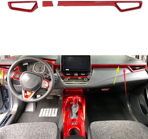 ملحقات السيارة مناسبة لسيارة Toyota Corolla 2020-2025 الداخلية ABS وحدة التحكم المركزية شاشة لوحة القيادة الجانبية تكييف الهواء لوحة تهوية الإطار مجموعة 3 قطع (ألياف الكربون) in Kuwait