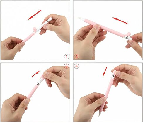 حافظة من السيليكون من siduater لقلم Apple الجيل الأول، ملحقات حافظة جلدية خفيفة للغاية لقلم iPad مع غطاءين لقلم iPad مع 2 غطاء لرأس القلم، حبل محول كابل، أرجواني in Kuwait