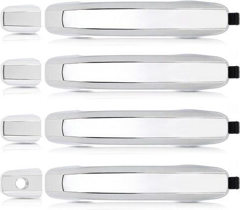 AUTOKAY Exterior Door Handle for Chevrolet Silverado Tahoe Suburban for GMC Sierra 1500 2500 HD 3500 2014-2017 Set of 4 Chrome 22923598 22923594 in Saudi Arabia