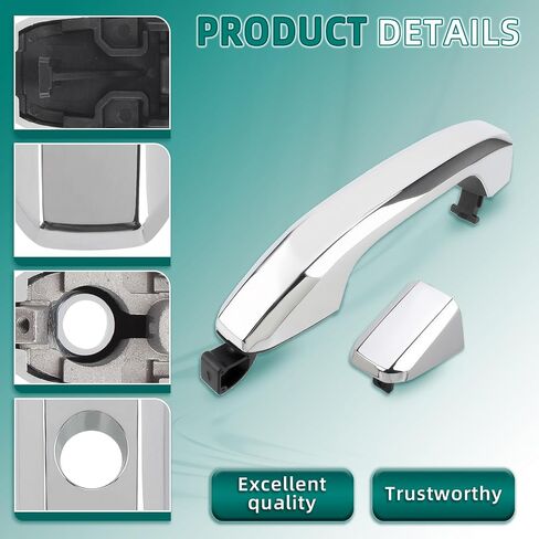 AUTOKAY Exterior Door Handle for Chevrolet Silverado Tahoe Suburban for GMC Sierra 1500 2500 HD 3500 2014-2017 Set of 4 Chrome 22923598 22923594 in Saudi Arabia