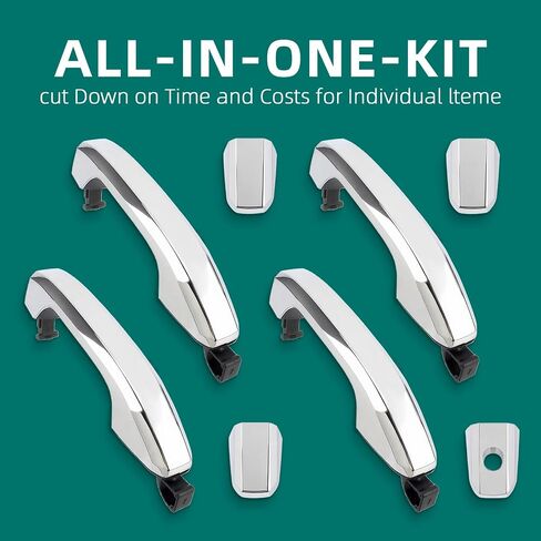 AUTOKAY Exterior Door Handle for Chevrolet Silverado Tahoe Suburban for GMC Sierra 1500 2500 HD 3500 2014-2017 Set of 4 Chrome 22923598 22923594 in Saudi Arabia