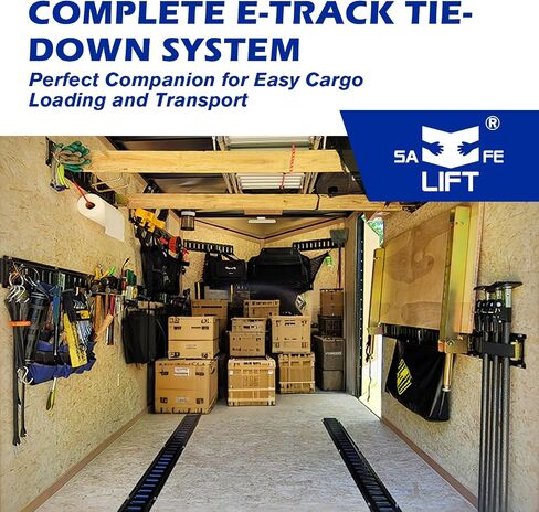 طقم قضبان ربط E Track 58 قطعة مع ملحقات - نظام قضبان Etrack مقاس 16 بوصة وأشرطة ربط المقطورة السقاطة وفتحات مفردة ومراسي حلقية فولاذية وربطات حبال لسرير الشاحنة والمقطورات in Saudi Arabia
