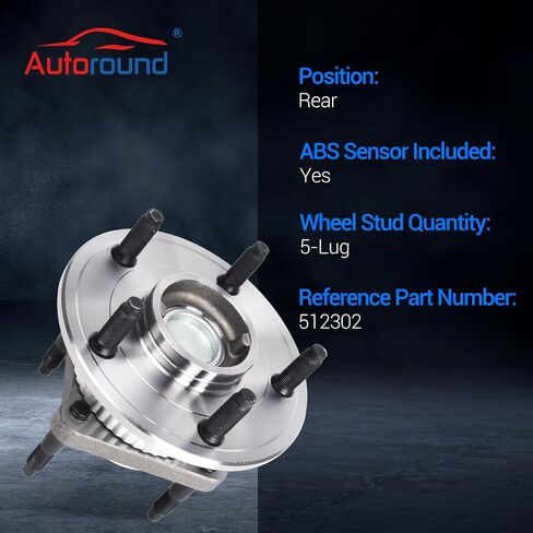 Autoround 512302 Pair Rear Wheel Hub and Bearing Assembly Compatible with 2006-2010 Jeep Commander, 2005-2010 Grand Cherokee, 5 Lugs w/ABS in Saudi Arabia