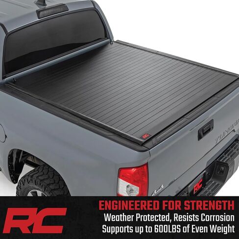 Rough Country Hard Roll-Up Tonneau Cover for Toyota Tundra (2007-2021) - Aluminum Truck Bed Cover, Fits 5'7 Short Bed in Saudi Arabia