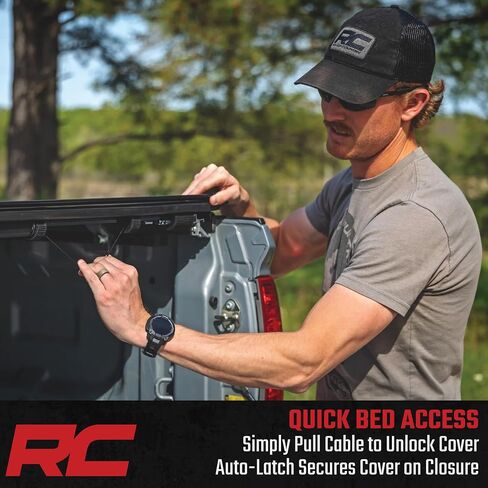 Rough Country Hard Roll-Up Tonneau Cover for Toyota Tundra (2007-2021) - Aluminum Truck Bed Cover, Fits 5'7 Short Bed in Saudi Arabia