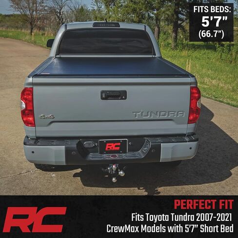 Rough Country Hard Roll-Up Tonneau Cover for Toyota Tundra (2007-2021) - Aluminum Truck Bed Cover, Fits 5'7 Short Bed in Saudi Arabia