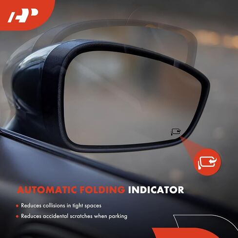 A-Premium Left Driver Side Heated Mirror Glass with Backing Plate - Compatible with Ford F-150 F150 2011 2012 2013 2014 - Exterior Side View Flat Mirror with Spotter Glass, Power Foldable Mark in Saudi Arabia