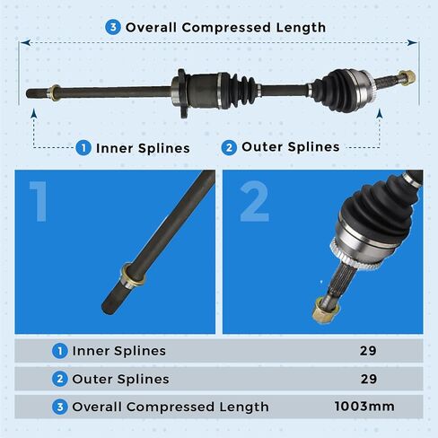 Front Right Passenger Side CV Axle Assembly for 2002-2006 Nissan Altima for 2004-2006 Maxima V6 3.5L w/Manual Trans. in Saudi Arabia