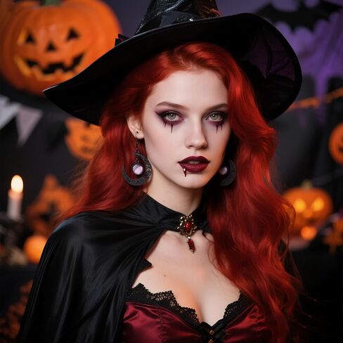 Gothic Witch Moon Earrings for Women Goth Black Moon Zirconia Drop Dangle Earrings Dark Halloween Witch Vampire Jewelry Accessories in Saudi Arabia