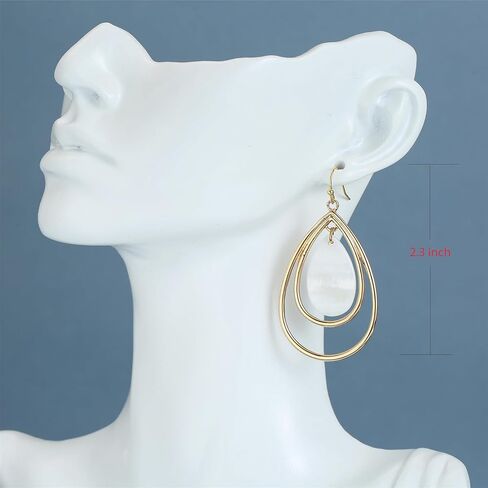 أقراط متدلية من الخرز Waterdrop للنساء بوهو الطبيعية شل الملونة هندسية قطرة بيان الأقراط للنساء الغربيات in Kuwait