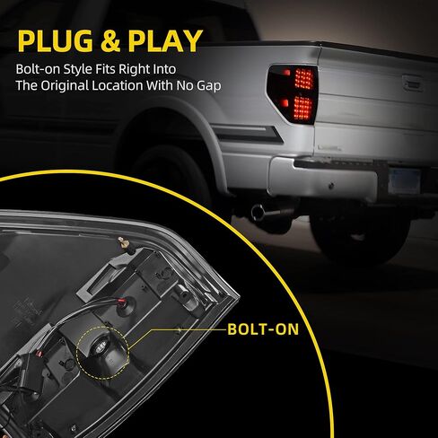 مصابيح خلفية LED DWVO متوافقة مع مصابيح الذيل الخلفية Ford F150 F-150 2009-2014 تحل محل زوج مصابيح الفرامل الخلفية الخلفية مع لمبة، لا تناسب Flareside in Saudi Arabia