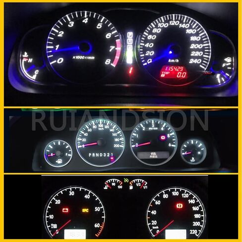 Ruiandsion BA7S 12V White LED Mini Bulbs for Car Instrument Panel Warning Lights, 100LM, 19x8mm in Saudi Arabia