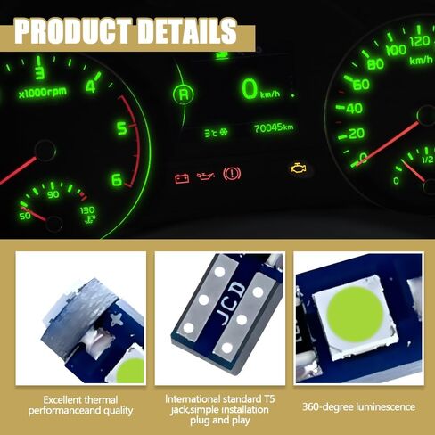 12Pcs T5 LED Lights for Car Dashboard, T5 37 74 LED Bulb with Twist Lock Socket, Super Bright PC74 PC37 Light Replacement for Instrument Cluster Dashboard Panel Gauge Indicator (Red) in Saudi Arabia
