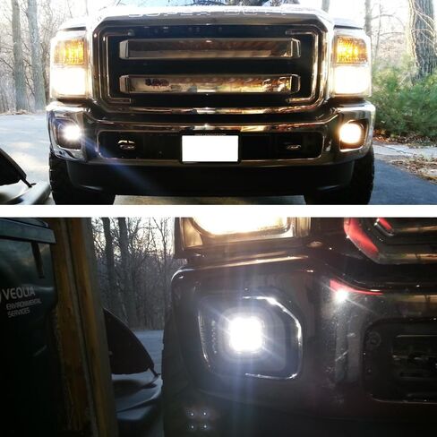 مجموعة مصابيح الضباب LED من iJDMTOY متوافقة مع 1999-2016 Ford F250 F350 F450 Super Duty، تتضمن (2) مكعبات LED عالية الطاقة 20 وات، ودعامات تثبيت لموقع Foglight وأحزمة أسلاك/محول in Saudi Arabia