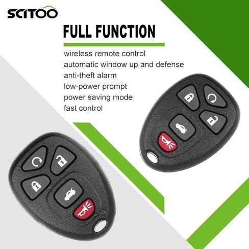 SCITOO 2PCS Keyless Entry Remote Car Key Fob Case Replacement for 2007-2014 for Buick Allure/LaCrosse 2007-2013 for Buick Enclave FCC OUC60270A 5 Buttons in Saudi Arabia