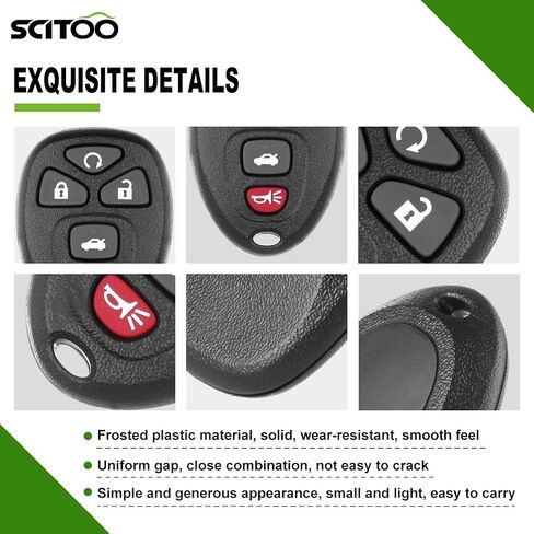 SCITOO 2PCS Keyless Entry Remote Car Key Fob Case Replacement for 2007-2014 for Buick Allure/LaCrosse 2007-2013 for Buick Enclave FCC OUC60270A 5 Buttons in Saudi Arabia