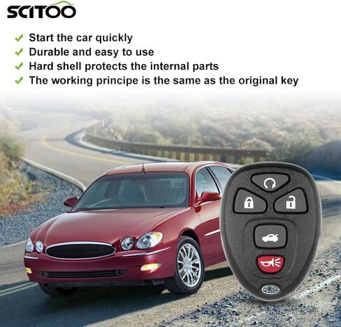 SCITOO 2PCS Keyless Entry Remote Car Key Fob Case Replacement for 2007-2014 for Buick Allure/LaCrosse 2007-2013 for Buick Enclave FCC OUC60270A 5 Buttons in Saudi Arabia