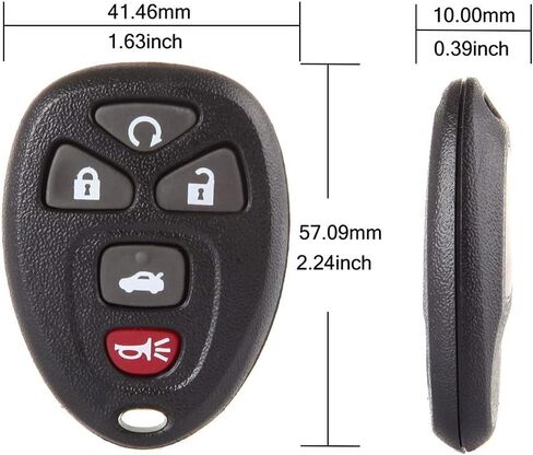 SCITOO 2PCS Keyless Entry Remote Car Key Fob Case Replacement for 2007-2014 for Buick Allure/LaCrosse 2007-2013 for Buick Enclave FCC OUC60270A 5 Buttons in Saudi Arabia