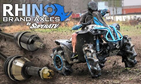 SuperATV Heavy Duty Rhino Brand Front Axle for 2021+ Polaris RZR Trail S 1000 Premium/Ultimate | 1 Front Axle | Made with 4340 Chromoly Steel | High Articulation Angles | Maximized Shaft Size in Saudi Arabia