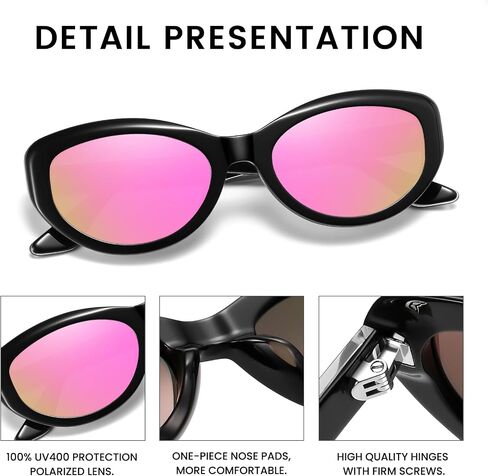 DUCO Vintage Cat Eye Sunglasses for Women Retro Oval Polarized Sun Glasses Fashion narrow 90s UV Protection Shades DC2362 in Saudi Arabia