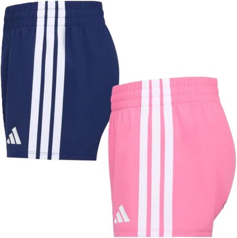 Adidas Youth 2-Pack 3 Stripes Short (US, Alpha, Large, Regular, Blue/Pink) in Saudi Arabia