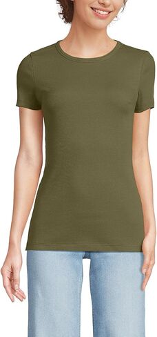 Lands' End Women's Cotton Rib Knit T-Shirt in Kuwait