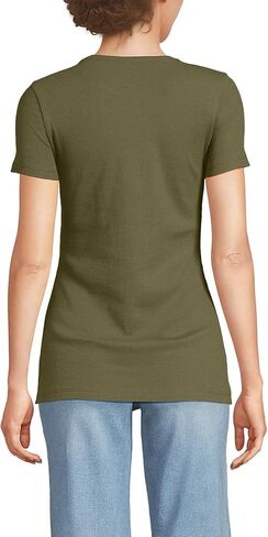 Lands' End Women's Cotton Rib Knit T-Shirt in Kuwait