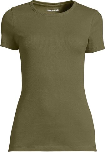 Lands' End Women's Cotton Rib Knit T-Shirt in Kuwait