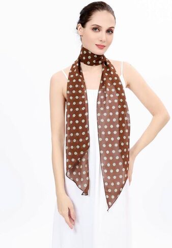 Halemet المرأة أنيقة الفرنسية وشاح السيدات البولكا نقطة وشاح للرقبة الشيفون الحجاب الأشعة فوق البنفسجية حماية اكسسوارات للسفر الشاطئ in Kuwait